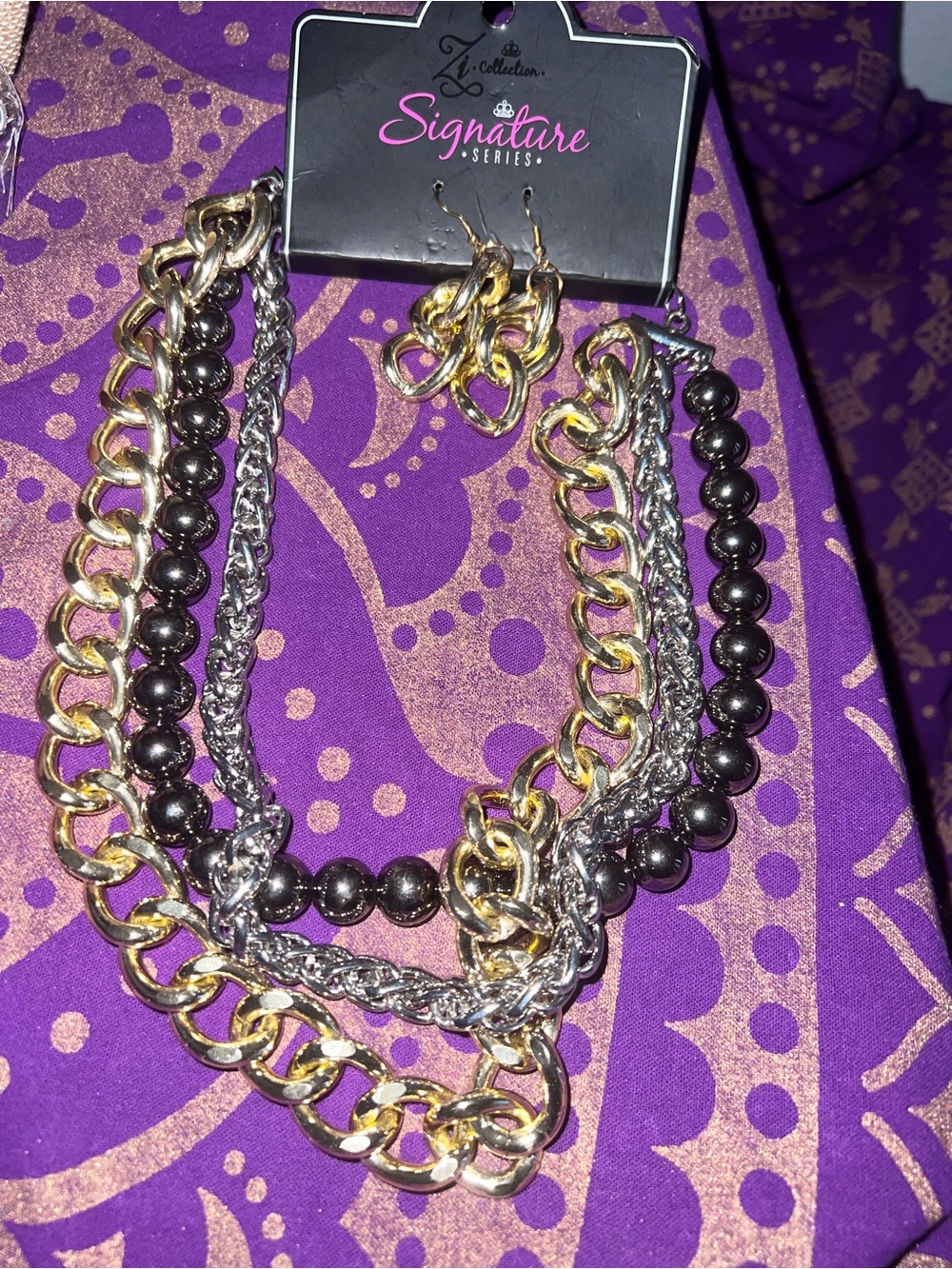 Paparazzi ZI Collection Chain Link Necklace and Earring set (The Karen)